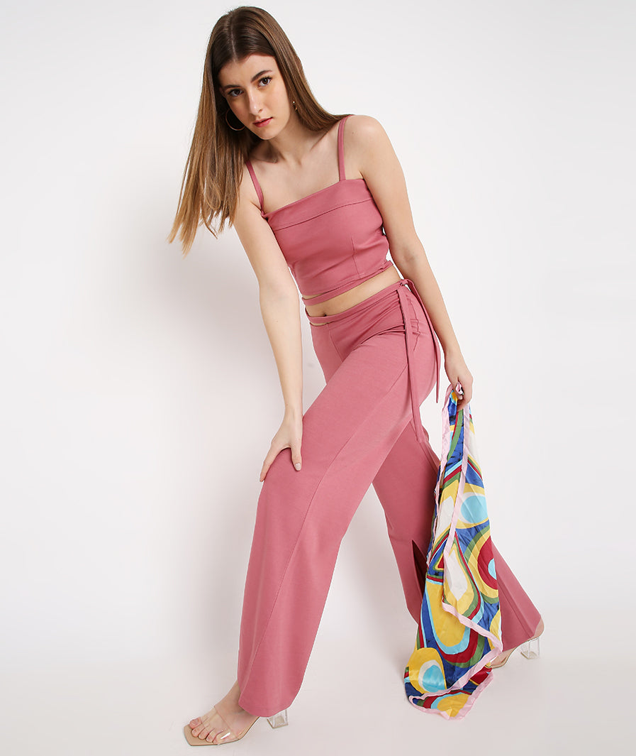 Hot Pink Tie Up Crop Top